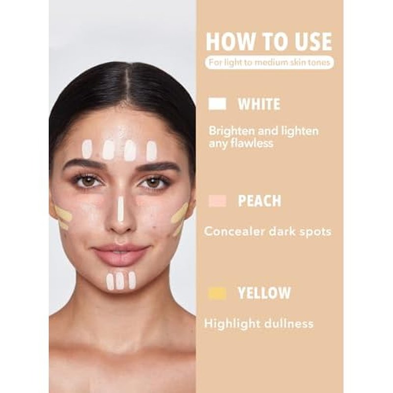 SHEGLAM Like Magic Color Correcting Concealer Corrector Liquid Concealer Long Lasting Brightening Full Coverage Weightless All-Day Hydrate Concealer-White