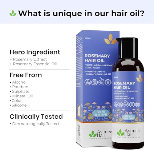 Avimee Rosemary Hair Oil for Hair Growth & Fall Control 100mL