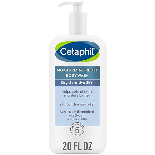 Cetaphil Body Moisturizer, Hydrating Moisturizing Cream for Dry to Very Dry & Body Wash, NEW Moisturizing Relief Body Wash for Sensitive Skin