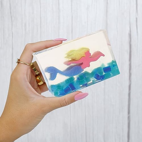 Primal Elements Glycerin Bar Soap | Helps All Skin Types, Sensitive, Oily & Dry Skin | NO PARABENS, VEGAN, GLUTEN FREE, 100% VEGETABLE BASE - (Mermaid)