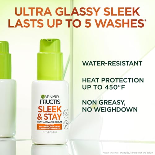 Garnier Fructis Sleek and Stay Hair Serum - Heat Protectant, 1.7 Fl Oz