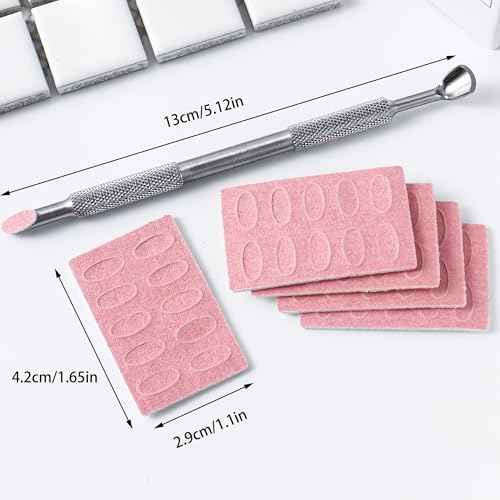 180 Grit Sandpaper Sheets Dual Ended Nail Cuticle Pusher Cuticle Cutter Self-Adhesive Sandpaper for Keratinizer Slant Heads Nail Art Pre Polishing Sandpaper Nail and Foot Salon Home Sandpaper
