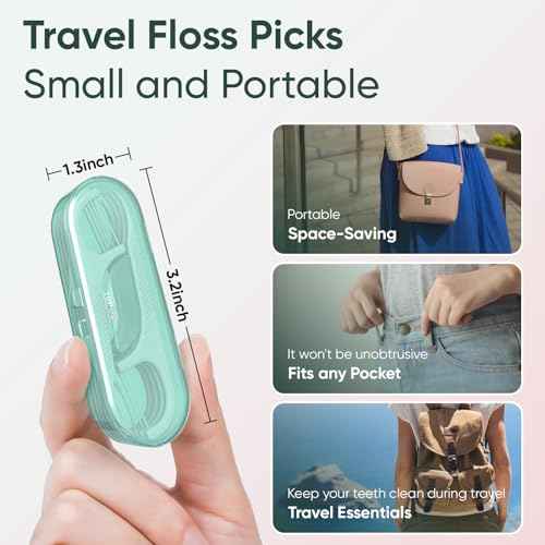 300 Dental Floss Picks, 30 Packs Dental Flossers with Floss Pick Case, Stocking Stuffers Adults, Bulk Stocking Stuffers for Adults, Party Favors Adult