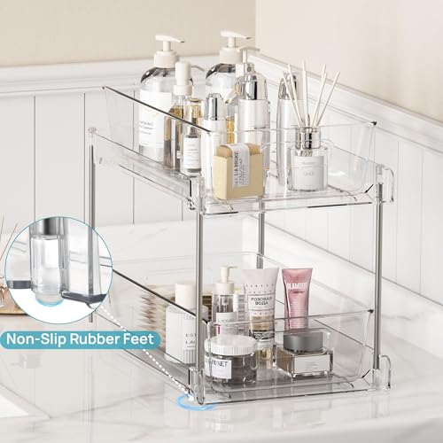 Vtopmart 4-Pack Under Sink Organizer, 2-Tier Pull-Out Cabinet Storage