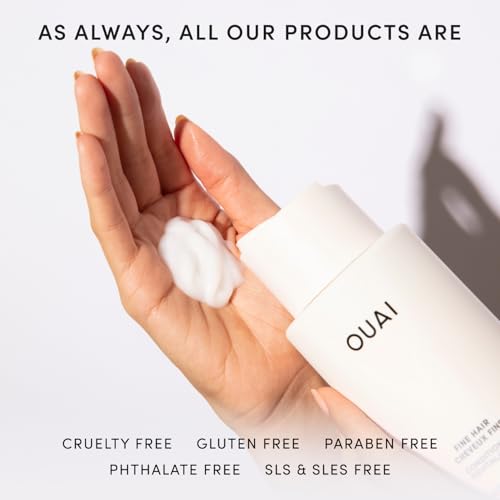 OUAI Fine Hair Conditioner Refill - Volumizing Conditioner Made with Keratin, Biotin and Chia Seed Oil - Adds Softness, Bounce and Volume - Free from Parabens, Sulfates, and Phthalates (32 Oz)