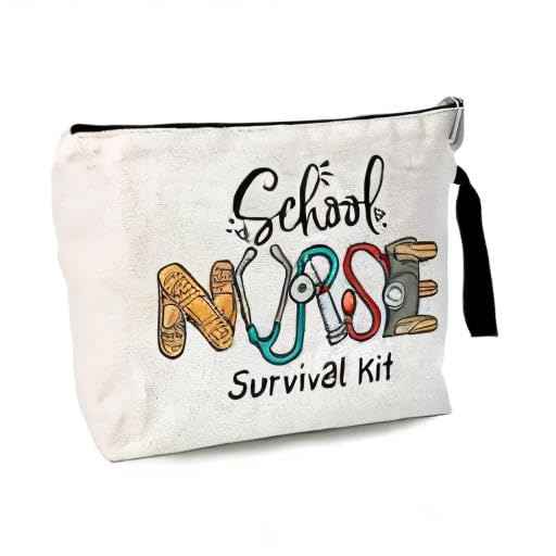 ZHANTUONE Nurse Survival Kit Funny Cosmetic Bag, for Travel Toiletry Zipper Storage Pouch Makeup Bag, Appreciation Gifts for Nurse Week Nurse Practitioner, Nurse Graduation Gifts, Nurses Day Gifts