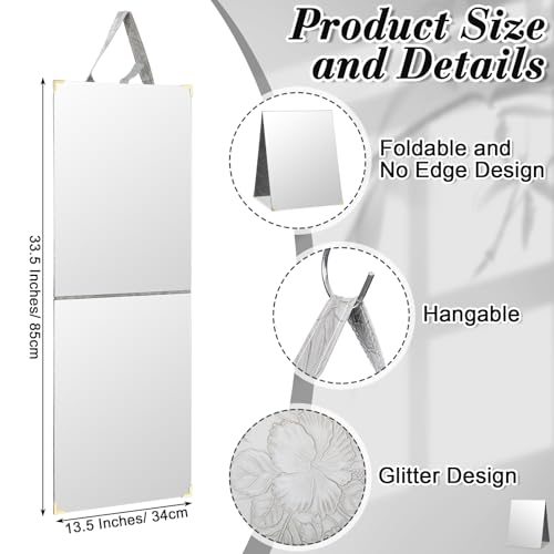 Gray Collingmill 3-Way Foldable Full Length Travel Mirror with Handle