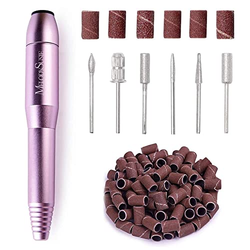 MelodySusie Portable Electric Nail Drill with Upgrade Round Shape Pedicure Bit