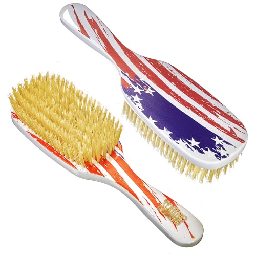 Torino Pro Wave Brush #263-7 Row Medium bristles Shower Brush -100% Extra Long Pure Boar Bristles - Great Workhorse for Laying Down Your 360 Waves