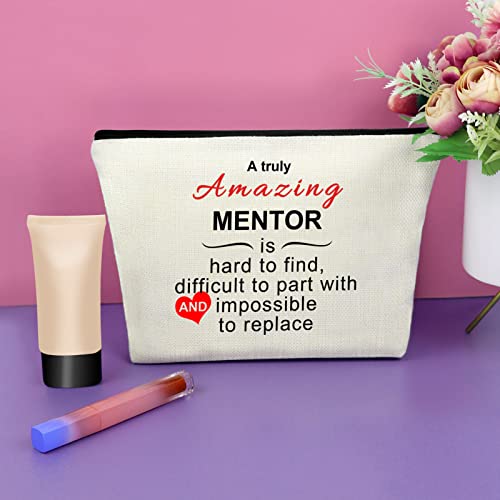 Sazuwu Mentor Appreciation Gifts for Women Makeup Bag Team Leader Gifts Thank You Gift for Mentor Teacher Cosmetic Bag Supervisor Gifts for Office Birthday Christmas Retirement Gifts Travel Bag