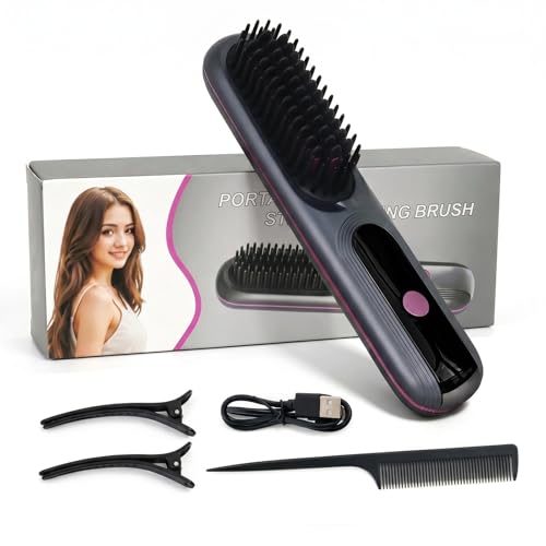 Vitarielle Cordless Hair Straightener Brush 4-in-1 Wet Dry Ionic Styling