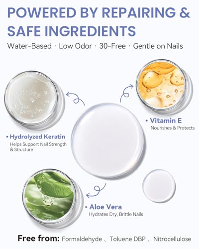 Makartt Keratin Nail Strengthener & Ridge Filler Base Coat, Clear 13ml
