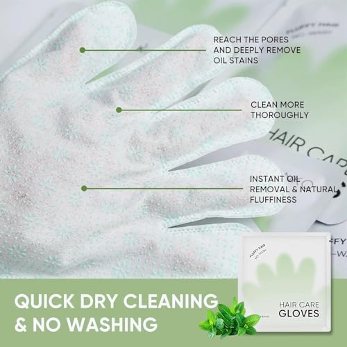 Dry Shampoo Gloves 5 Pack - Oil Absorbing No Rinse Hair Refresh