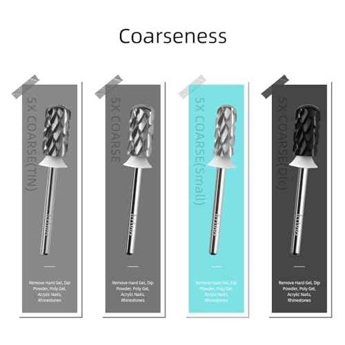 5XC Safety Nail Drill Bits, Small Rounded Barrel, 3/32 Shank Carbide Nails Bit for Righties, Electric Drills Accessories, Fast Remove Manicure Art Thick Gel (5XC, Small Barrel)