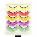 Colorful Faux Mink Eyelashes 5 Pairs Set - Fluffy 3D Lashes
