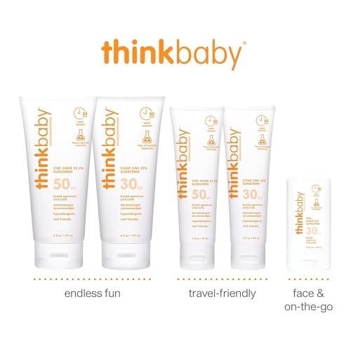 thinkbaby Sunscreen Stick, White/Orange, 0.64 Ounce (2 pack)