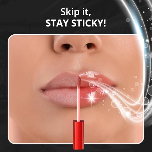 Scarlet Kiss Sheer Transparent Sparkle Lip Gloss for Women - Hydrating, Vitamin E Infused - Smooth Application, Clean Formula - Red Sheer Lipgloss, 1 Pack