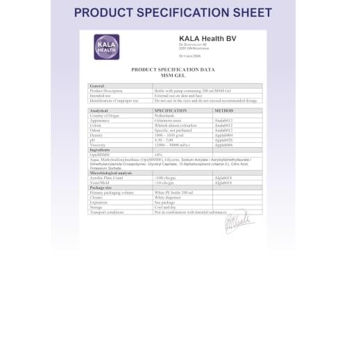 MSM Skin and Facial Gel Lotion - 200ml Pure OptiMSM Gel - OptiMSM for Skin and Topical use