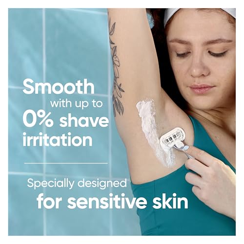 Extra Smooth Sensitive Women's Razor with Metal Handle & Shower Holder