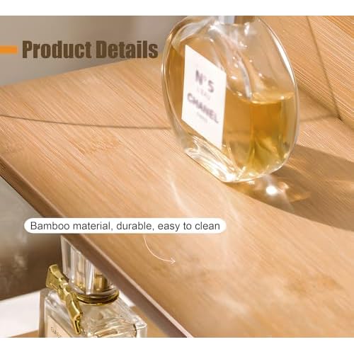 20 Inches Bamboo Cosmetic Organizer, Large Vanity Organizer, Makeup Organizer Countertop, Skincare Organizer Countertop