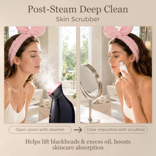 Nano Ionic Facial Steamer Spa Kit with 8 Skincare Tools