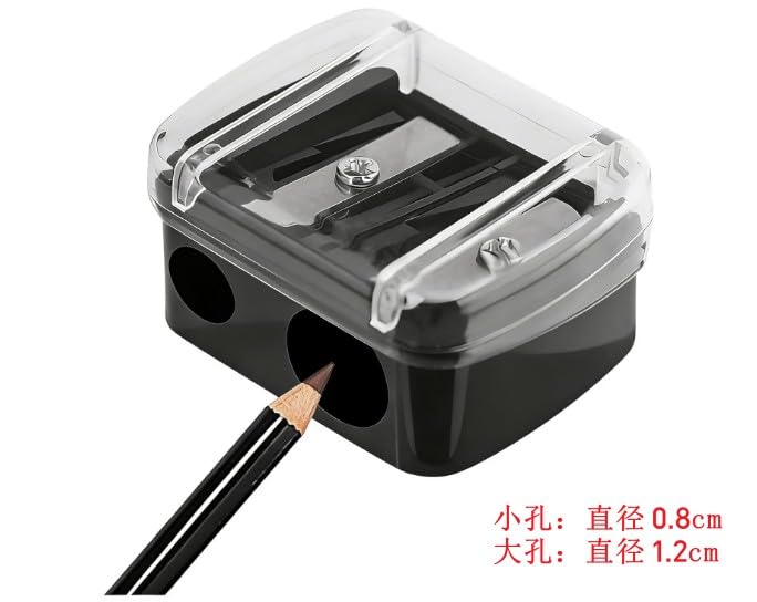 Dual Hole Makeup Pencil Sharpener with Cover for Eyeliner & Eyebrow