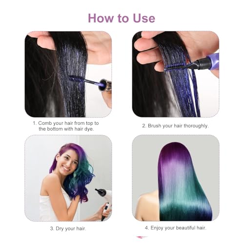 Temporary Hair Color Mascara - 6 Washable Shades for DIY Looks