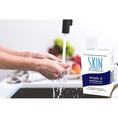 Dermalab Moisturize It Skin Cream 4oz & Wash It Superfatted Hypoallergenic Fragrance Free Cleansing Bar | Moisturizing Lotion Hydrates Skin | Softens Skin with Collagen | Safe for Kids & Adults
