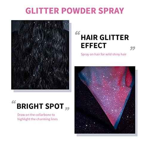 2 Pcs Body Glitter Spray, Perfect Body Glitter for Music Festival Stage Makeup and Festival Rave Shimmer Spray Highlighter Makeup.
