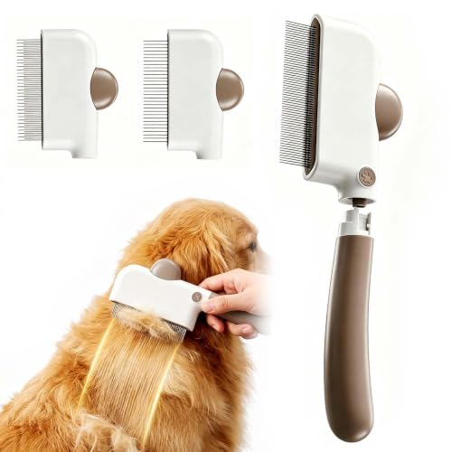 3-in-1 Pet Grooming Comb with Detangling Rake