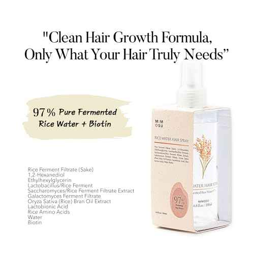 mimosu 97% Rice Water Hair Growth Spray - Fermented Rice Water & Biotin Serum, PHA Toner, Korean hair care Formula, 6.8fl.oz