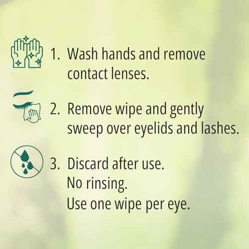 100Pcs Tea Tree Eyelid Wipes ? Tea Tree Oil Eye Wipes for People with Dry Eyes & Allergies ? Gentle Eyelid Cleanser with Hyaluronic Acid ? Individually Wrapped & Biodegradable - 1 Pack