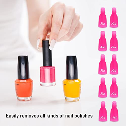 Pink Gel Nail Polish Remover Clips - Reusable Soak Off Nail Clips 10 Pieces - Pink 10-Piece