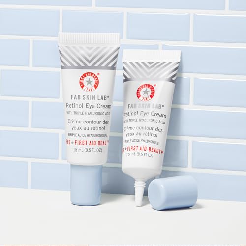 First Aid Beauty FAB Skin Lab Retinol Eye Cream with Triple Hyaluronic Acid – .5 Oz.