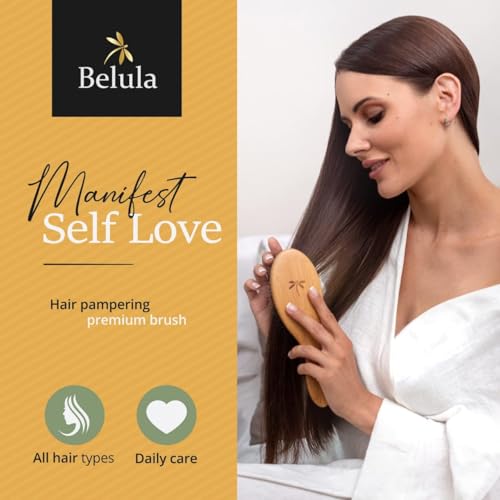 Belula Boar Bristle Hair Brush - Detangler for All Hair Types