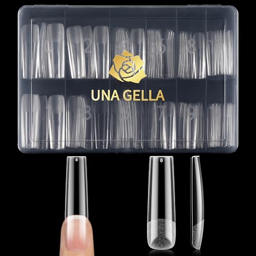 UNA GELLA Full XXL Square No C Curve Gel Nail Tips - Extra Long Square Tips