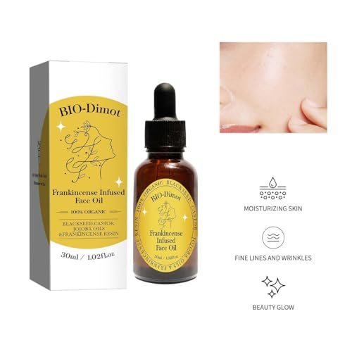 30 ML Frankincense Essential Oil,Organic Castor & Jojoba Oils for Face Anti-Aging Facial Moisturizer Serum,Natural Skincare Hydrates Skin Moisturizing (1 PCS)