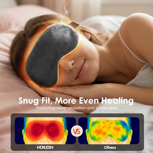 Gray MORLIDEN Heated Eye Mask for Dry Eyes & Stye - Microwave Warm Compress