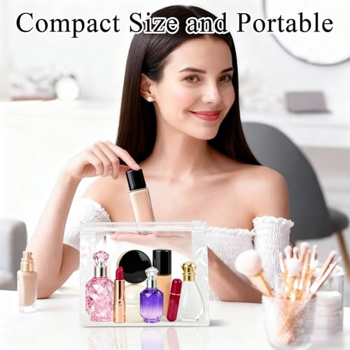 60 Pieces Plastic Mini Clear Makeup Bag Small Clear Zipper Pouches Waterproof clear toiletry bags for traveling