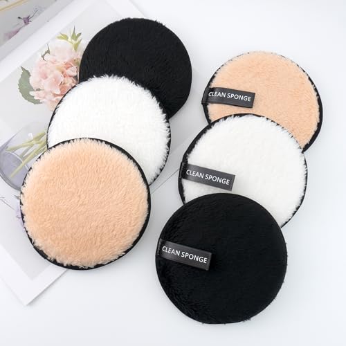 Reusable Makeup Remover Pads - Facial Cleansing Cloths, 6 Pack