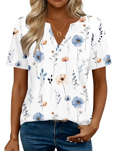 Zeagoo Women's Short Sleeve V-Neck Tee Shirt