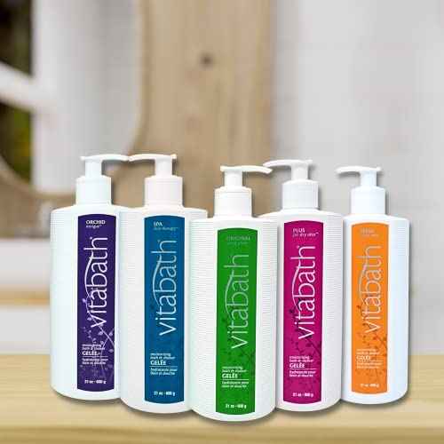 Vitabath Plus For Dry Skin Moisturizing Bath & Shower Gel Wash Replenishing Oils Deeply Hydrate & Soothe Dryness, Body Cleanser, Skin Restore & Foaming Gelee Bath - 21 oz
