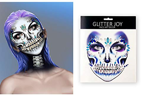 Day of the Dead Face Jewels Rhinestone Stickers 4-Pack