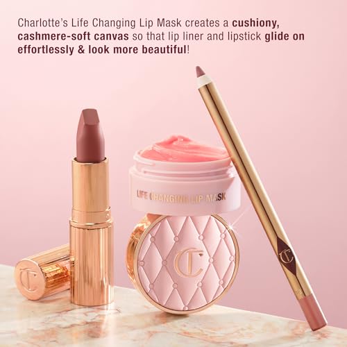 Charlotte Tilbury Life Changing Lip Mask - Multi-Purpose Plumping Mask to Smooth, Hydrate & Soften Dry Lips - Fragrance-Free with a Clear, Glassy Finish
