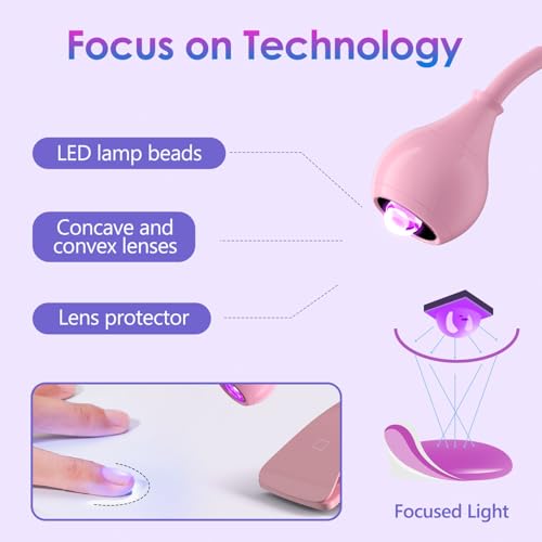 Rechargeable UV Nail Lamp with Gooseneck & Adjustable Timer for Gel Nails