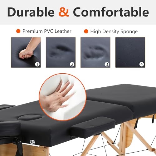 Portable Massage Table 24" Wide, Adjustable Height 9 Levels