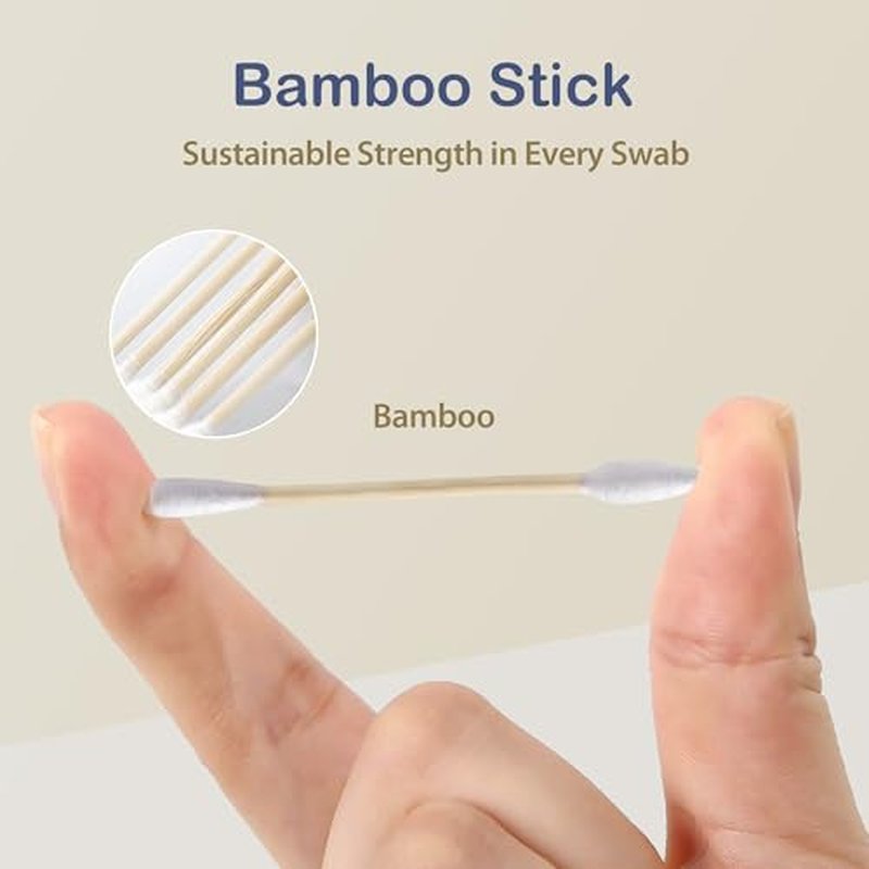 Biodegradable Cotton Swabs - Double-Tipped Bamboo & Cotton (1000 Ct)