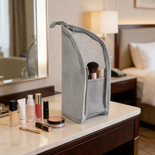 Yecuelo White Pink Grey Travel Toiletry Bag Waterproof Organizer for Women & Men