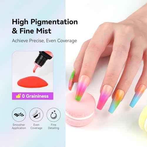 Vrenmol 12PCS Airbrush Gel Nail Polish: No Need for Dilution Airbrush Gel Nail Polish 12 Bright Colors for Airbrush for Nails Art Paint Stencils Patterns Gradients Ombre French Nails Manicure Pedicure