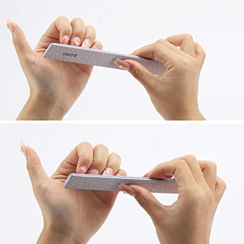 80/80 Grit Nail Files - 25 Professional Double-Sided Emery Boards for Acrylic & Gel Nails